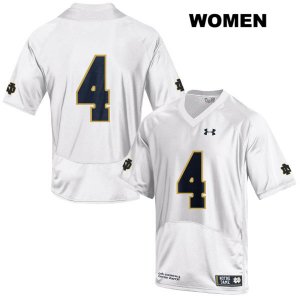 Notre Dame Fighting Irish Women's Kevin Austin Jr. #4 White Under Armour No Name Authentic Stitched College NCAA Football Jersey MKF1099AC
